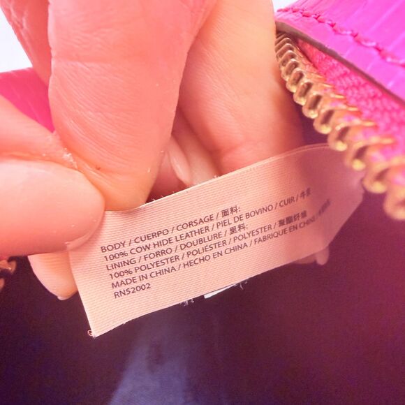 RARE NWT Juicy Couture Pink Purse Camera Bag Leather Lizard Embossed Crossbody - Picture 8 of 14